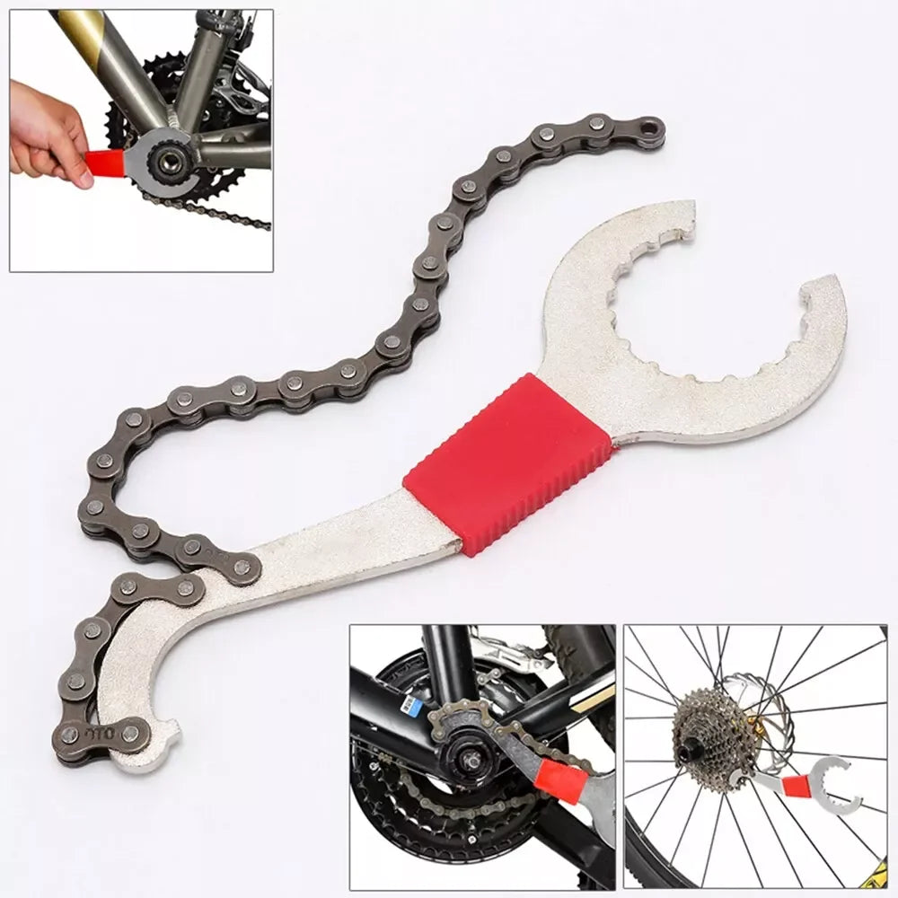 9PCS Bike Repair Tool Kit Crank Chain Cutter Extractor Freewheel Puller Crank Puller Spoke Wrench Complete Bike Maintenance Kits