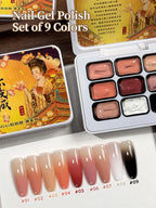 9Colors Jillradia Patting Glue Smudge Canned High Saturation Popular Semi-Solid Nail Polish Glue Women's Salon Manicure DIY