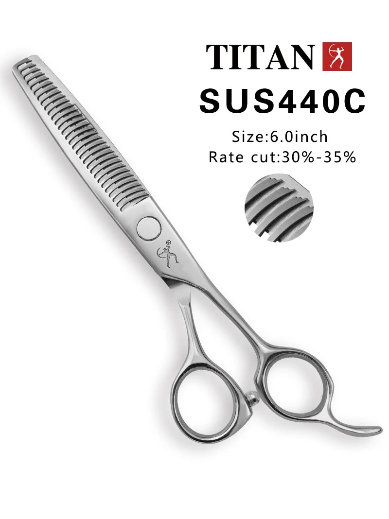 TITAN Hair Thinning Scissors Barber Texturizing Shears, Professional Cutting Tool