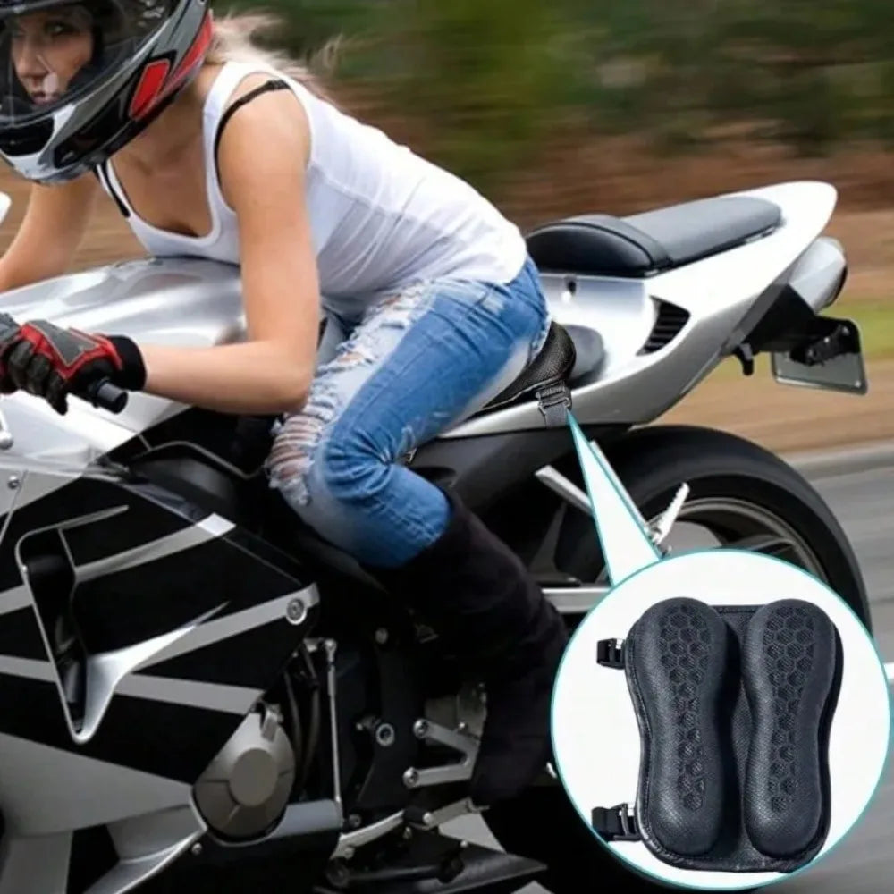 Motorcycle Seat Cushion 3D Honeycomb Gel - Universal Breathable Pad, Anti-Slip & Shock-Absorbing for Harley/Honda/Yamaha