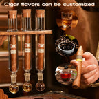 Glass Cigar Tubes Humidor Set, Cigar Flavor Infuser, Ball Base & Wooden Plug, Cigar Incense Glass Tube Set, Cigar Humidor