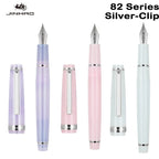 JINHAO 82 Fountain Pen Spin Silver Clip EF F M Nib Business Office School Supplies Ink Pens Korean Stationery Pens for Writing