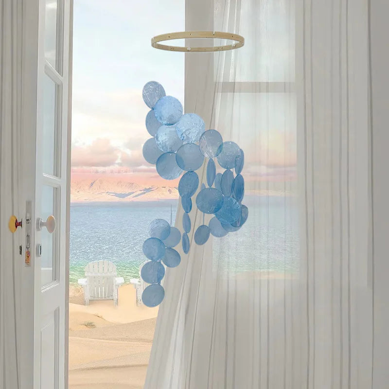 Seashell Wind Chimes for Outside Handcrafted Windchime Coastal Style Decor for Indoor/Outdoors, Garden Decor, Great for Women