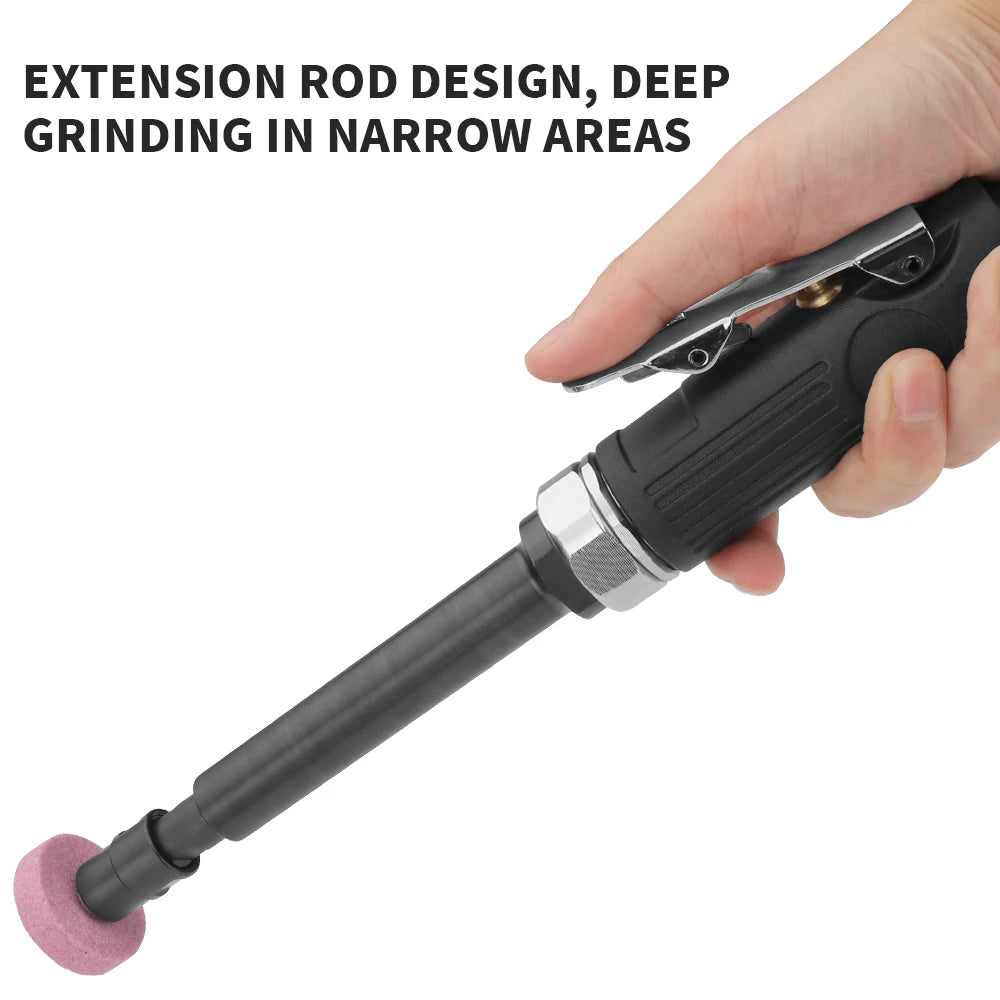 Extended Shaft Air Die Grinder Air Grinding Mill Engraving Tool 1/4" Lengthening Air Carving Grinding Machine for Metal Working