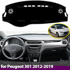 Car Dashboard Cover Avoid Light Pad Instrument Panel Mat Case Carpets Dashboard Cover for Peugeot 301 2012 2013 2014 2015-2019