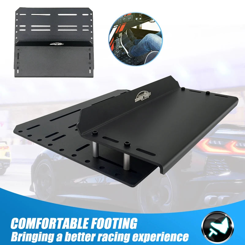 SimRuito Universal Adjustable Sim Racing Pedals Mounting Plate 7075 Aluminum for G29 G920 T300RS Cockpit Floor 3 Pedals