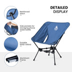 OneTigris Tigerblade Foldable Camping Chairs Lightweight Folding Chair Backpacking Moon Chairs for Travel Beach Fishing Relaxing