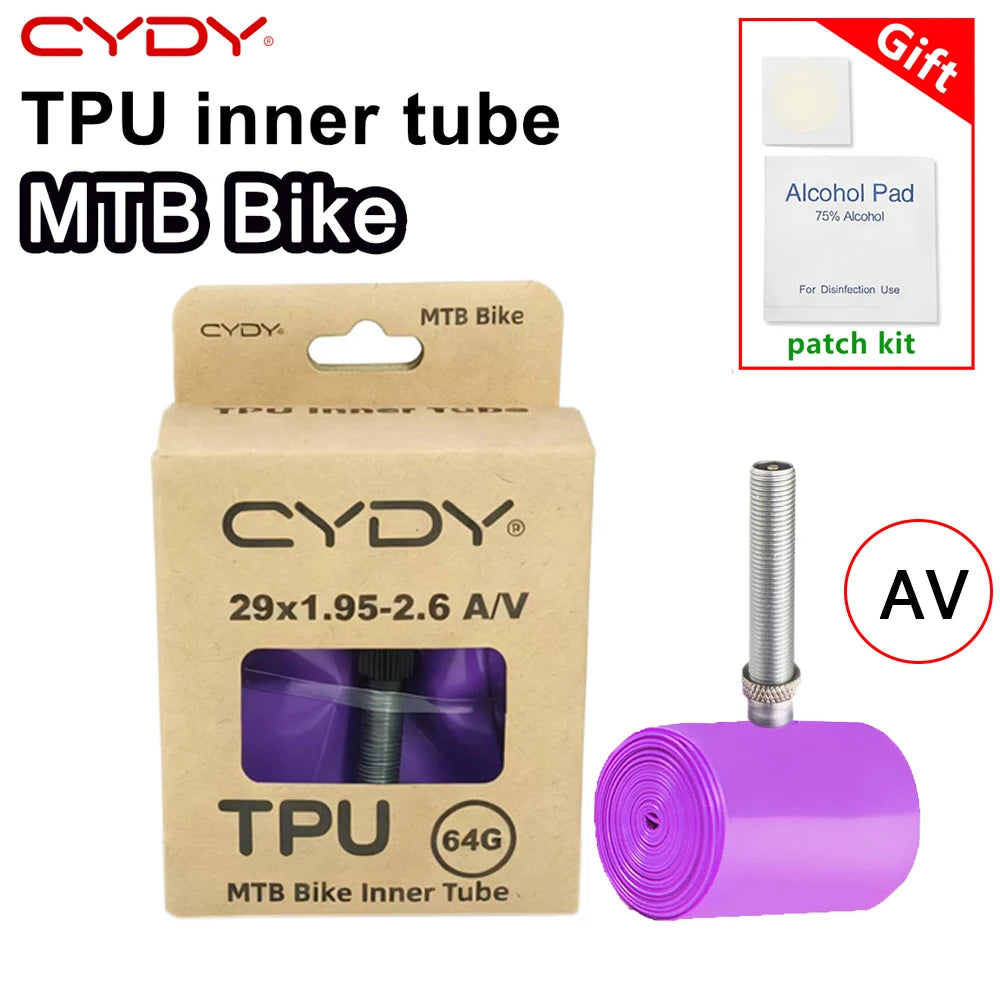 CYDY TPU MTB Bike Inner Tube Camera 29 26 27.5 29x1.95-2.6 Inch Mountain Bicycle Tire Schrader Valve AV pneu 29er Cycling Tube