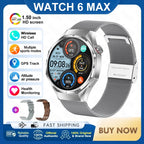 2026 New Watch 6 Max Smart Watch Men GPS Altitude Air Pressure Heart Rate Health Monitoring Bluetooth Call Business Smartwatch