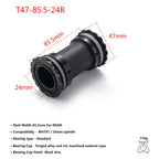 T47 Threaded Bottom Bracket for Road Bikes Ceramic/Steel Bearings Smooth Pedaling 68/77/85.5mm Axle Compatibility 24mm & DUB