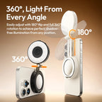 Ulanzi LM23 Magsafe Pocket LED Light Foldable Video Light 360 Adjustable 2500-8500K Bi-color for Iphone 17 16 Android Phone Live