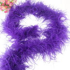 6 Layer Ostrich Feathers Boa Wedding Accessories Plumas De Faisan 2 Meters Clothing Plume Art and Craft Supplies Party Dresses