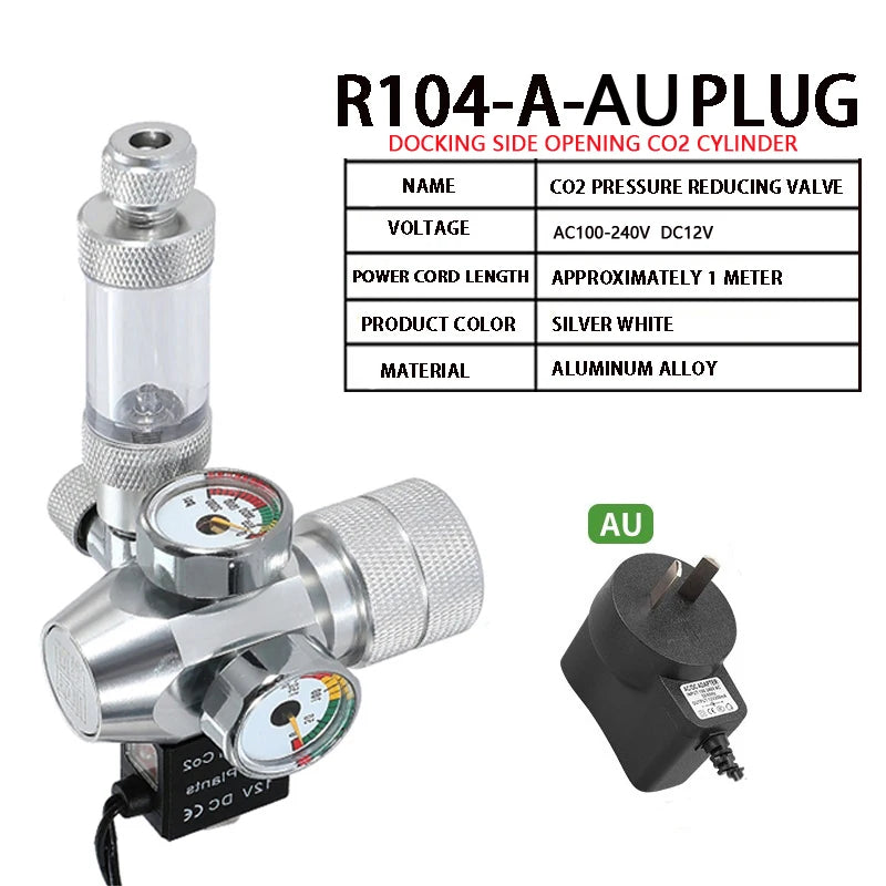 Aquarium CO2 regulator Dual meter solenoid valve Bubble meter  CO2 steel cylinder Reaction system CO2 pressure reducing valve