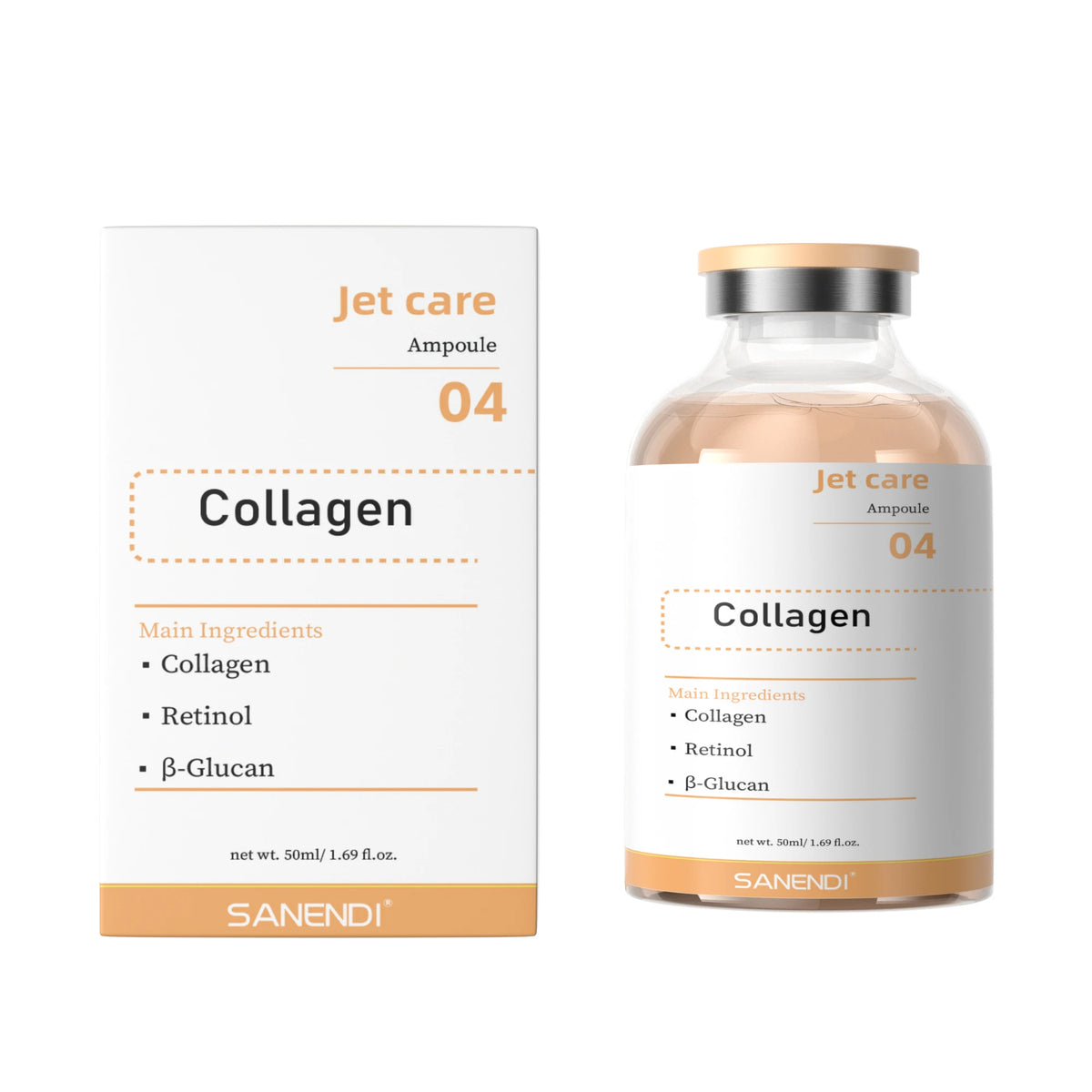 SANENDI Facial Skin Serum Ampoules Hydrating Brightening Skincare with Astaxanthin Copper Peptide PDRN Collagen Niacinamide HA