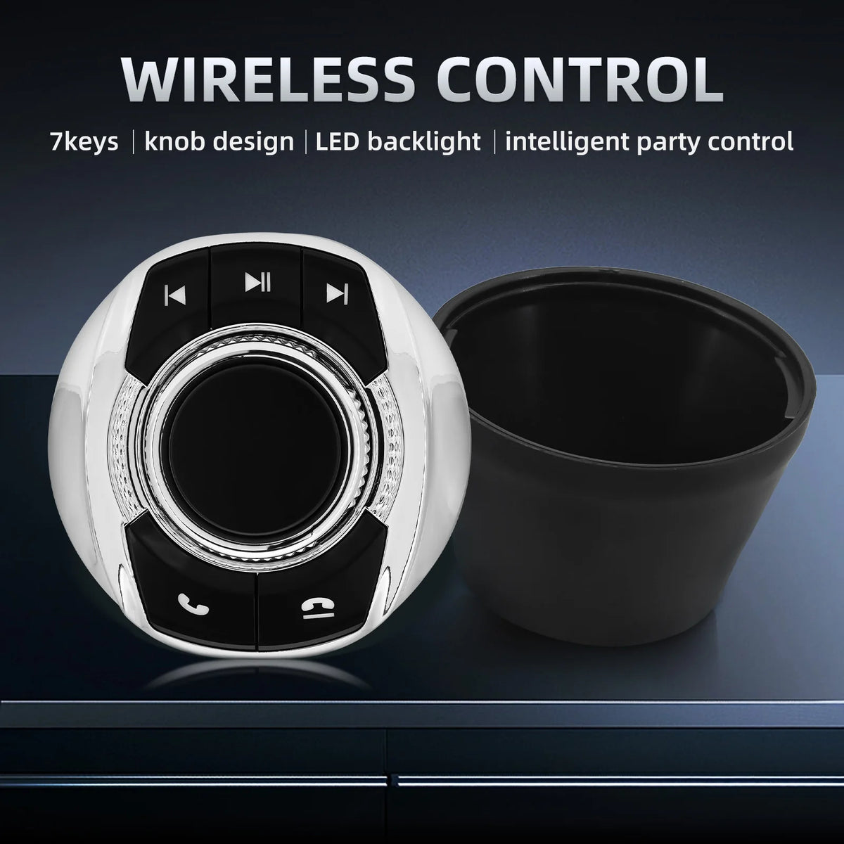 Universal Cup Shape Wireless Car Steering Wheel With LED Light 8-key Control Buttons For Android Multimedia Navigation Player