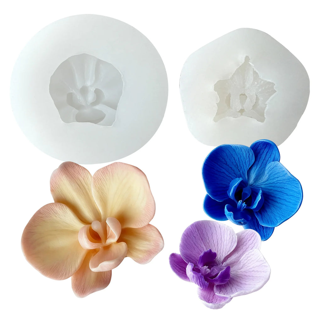 Phalaenopsis Orchid Flower Silicone Mold 3D Petal Candle Mold DIY Aromatherapy Plaster Cement Wax Craft Home Decor Mould