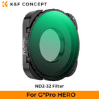 K&F CONCEPT ND2-32 32-512 CPL UV ND4 ND8 ND16 ND64 ND1000 Filter Kit for GoPro HERO 13 12 11 10 Black Action Camera Waterproof