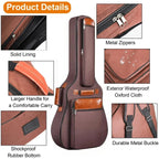 Acoustic Guitar Bag 41 Inch Thickened Waterproof Oxford Nylon Double Straps Cotton Padded Guitar Case Gig Backpack