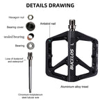 BUCKLOS Pedals DU Bearing Bicycle Pedal Platform Ultralight Nylon Road Mountain Bike Pedal Non-slip MTB Flat Pedals Bicycle Part