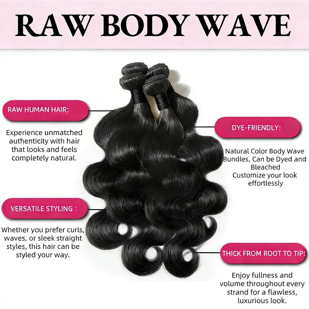 30 40Inch 3 4 Bundle Loose Body Wave Bundles 100% Unprocessed Human Hair 16A Raw Hair Bundles Extensions Brazilian Natural Black