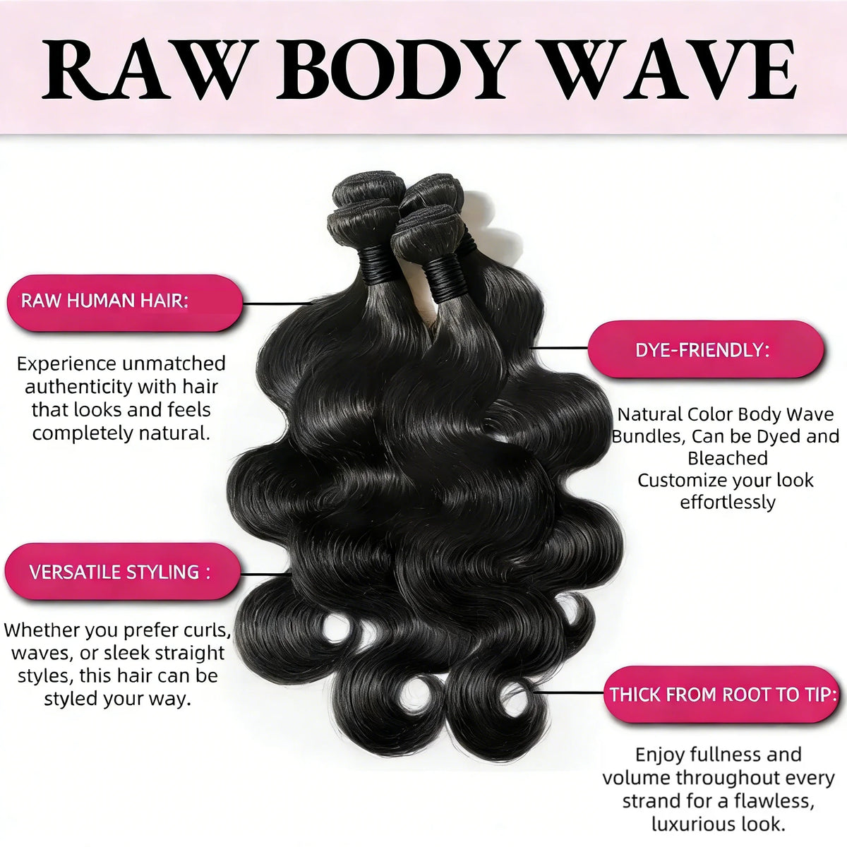 30 40Inch 3 4 Bundle Loose Body Wave Bundles 100% Unprocessed Human Hair 16A Raw Hair Bundles Extensions Brazilian Natural Black