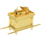 Ark of the Covenant Figurine Jewelry Box with Ten Commandments, Aaron's Rod & Manna, Gold, 1pc