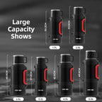Insulated Stainless Steel Water Bottle with Handle, Black/Green 1.7L-3.2L Thermos