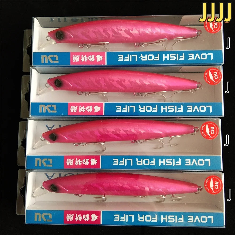 TSURINOYA 4PCS Ultra Long Casting Saltwater Sinking Minnow Sea Fishing Lure BAYONET 135mm 26.4g Seabass Mackerel Hard Bait