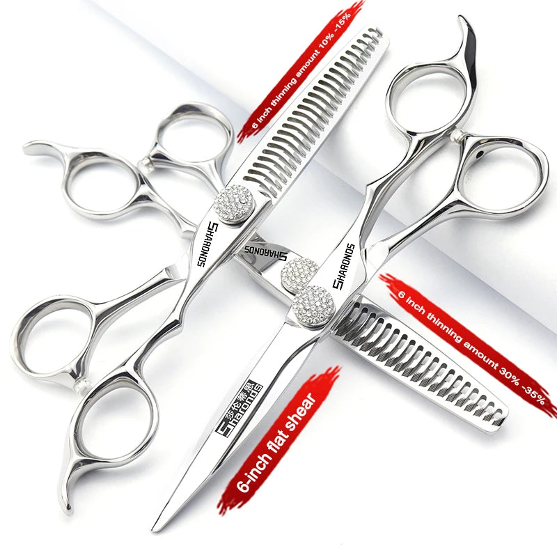 440C Japanese Stainless Hairdressing Scissors 6 Inch / 7 Inch Hair Scissors Right hand Barber Shears Left Handle Hair Cutting