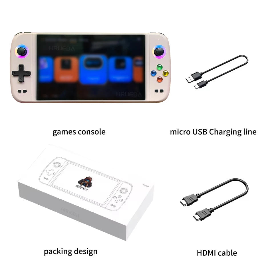 7.0 Inch Big Screen M27 Portable Pocket Retro Handheld Video Game Console 1024*600 Display Support LINUX Emelec 64G/128G