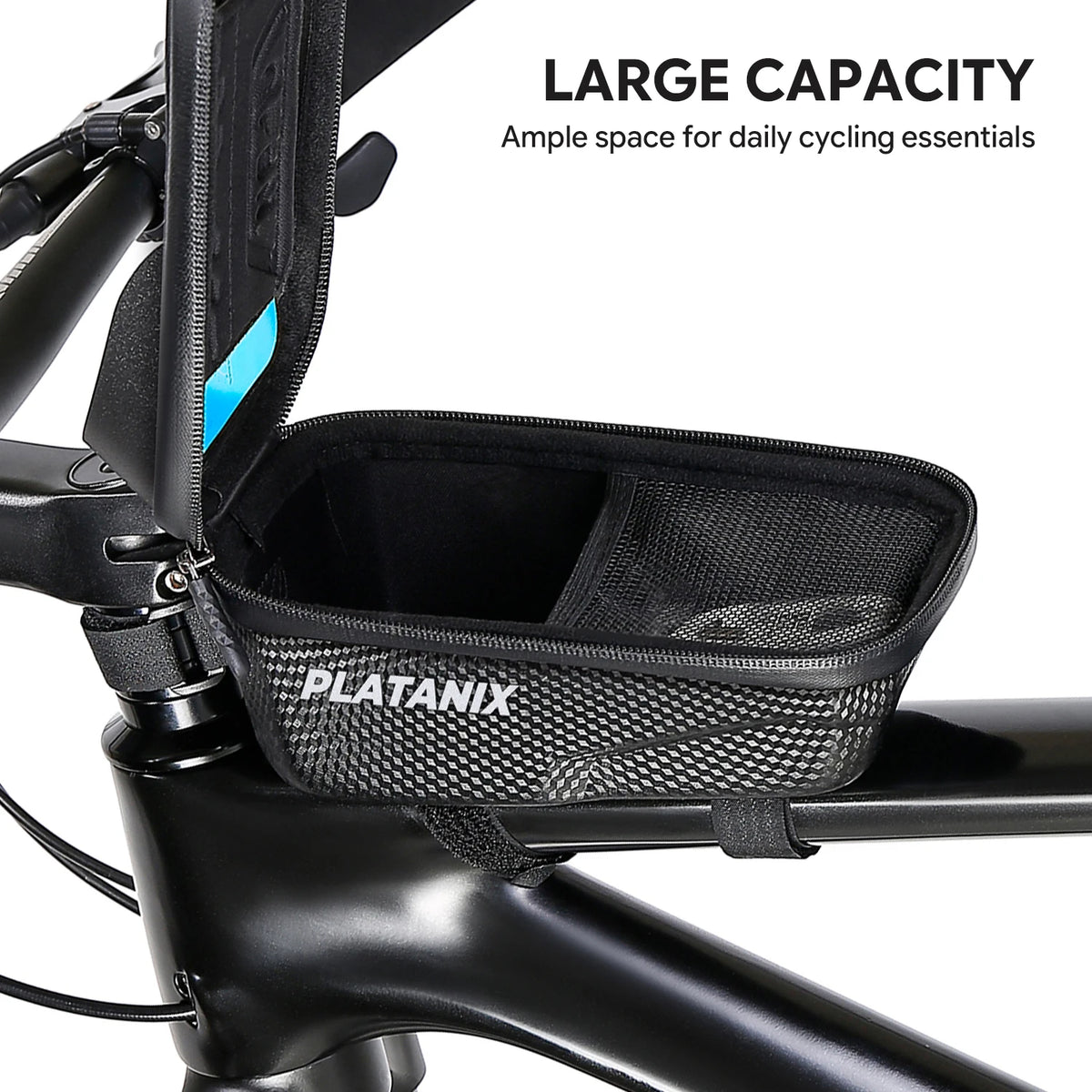 PLATANIX EVA Hard Shell Bike Top Tube Bag Touch Screen Phone Holder Waterproof Bicycle Frame Storage