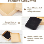24 Pcs Cardboard Jewelry Boxes 3.54×3.54x1.18 Square Cardboard Box Paper Kraft Paper Gift Packaging Box for Christmas