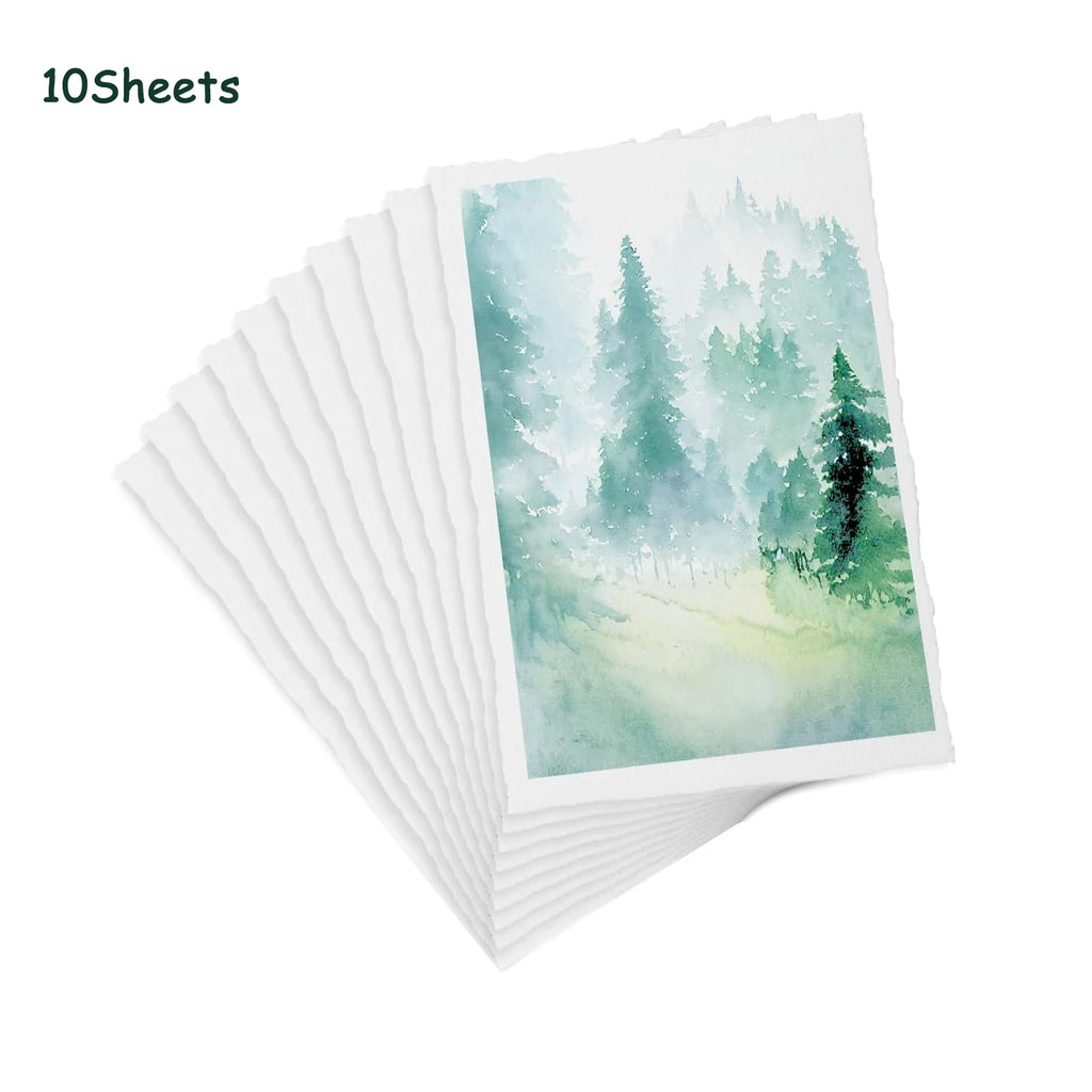 10-30 Sheets Watercolor Paper 300 GSM Thick Textured Cotton Paper - 4 x 6 Inch Deckled Edge Handmade Paper for Painting Postcard