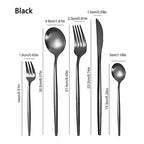 30-Piece Black Premium Food-Grade Stainless Steel Silverware Set, Include Forks, Spoons and Knives Set, Dishwasher Safe Utensil