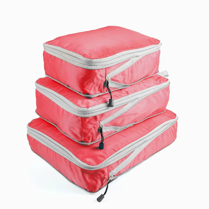 Luggage Cubes Organizer Portable Travel Storage Bag Compressible Packing Cubes Foldable Waterproof Travel Suitcase Nylon Handbag