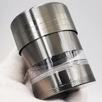 New 55MM Toothless Manual Metal Herb Grinder Spice Crusher Large-capacity Portable Toothless Design Transparent Screen Catcher