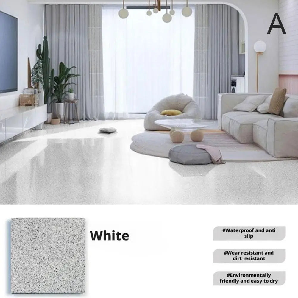 Self-Leveling Cement Floor Paint, Imitation Marble, Anti-Slip Wear-Resistant, Blue/Gray/Pink/Yellow