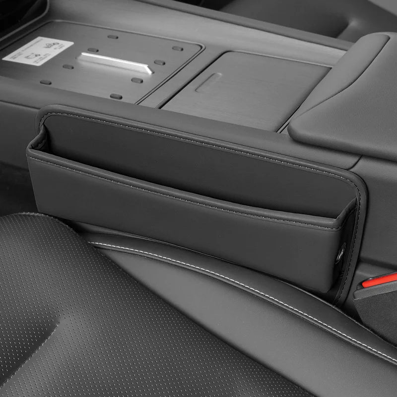 Leather Car Seat Gap Organizer, Universal Side Pocket Storage Box for Tidying Small Items