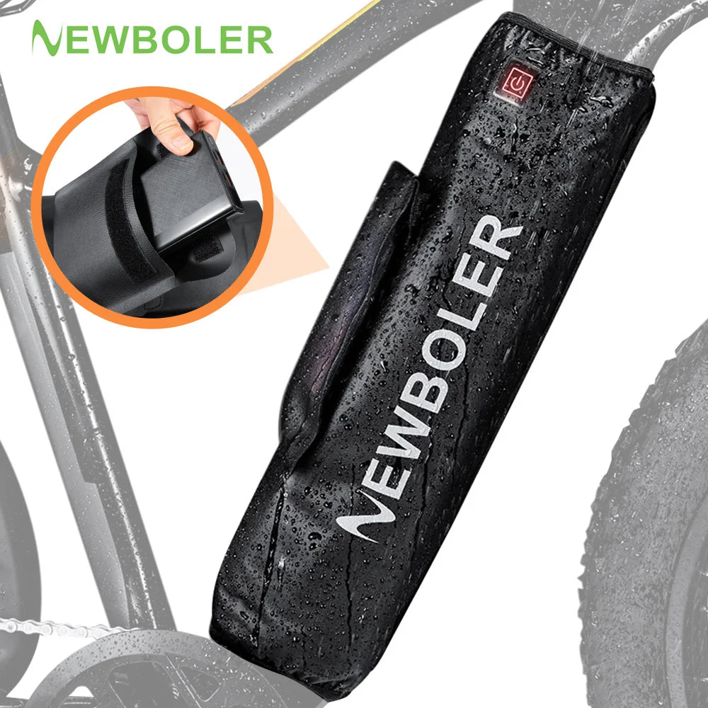 NEWBOLER E-Bike Battery Protective Cover Waterproof Electric Bicycle Battery Bag USB Suitable for Most Car Models