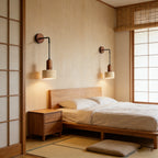Travertine Wall Sconce E27 Wabi Sabi Retro Bedside Lamp, Yellow or Black Stone, 7W Warm White