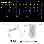Icicle String Lights Outdoor LED Fairy Lights Garland For New Year Party Wedding Garden Terrace Christmas Decoration Lamps