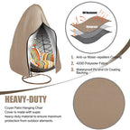 Waterproof Patio Hanging Egg Chair Cover Windproof Swing Egg Chair Cover Egg Chair Slipcover With Zipper and Adjustable Hem Cord