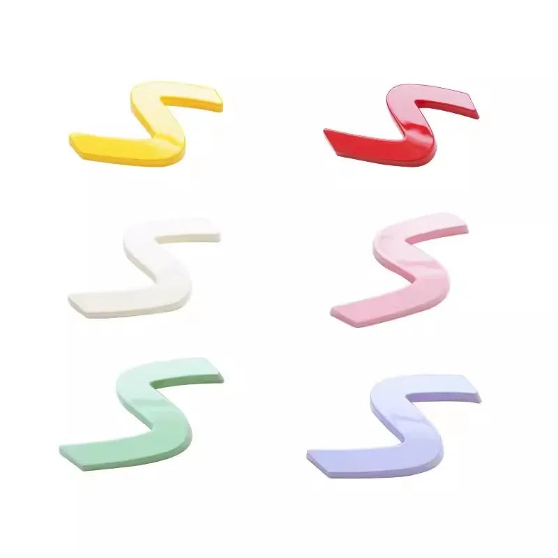 3D ABS S Emblem Letters Car Trunk Badge Decal Stickers for Mini Countryman U25 F65 F66 F67 Cooper S E SE J01 EV J05 Aceman