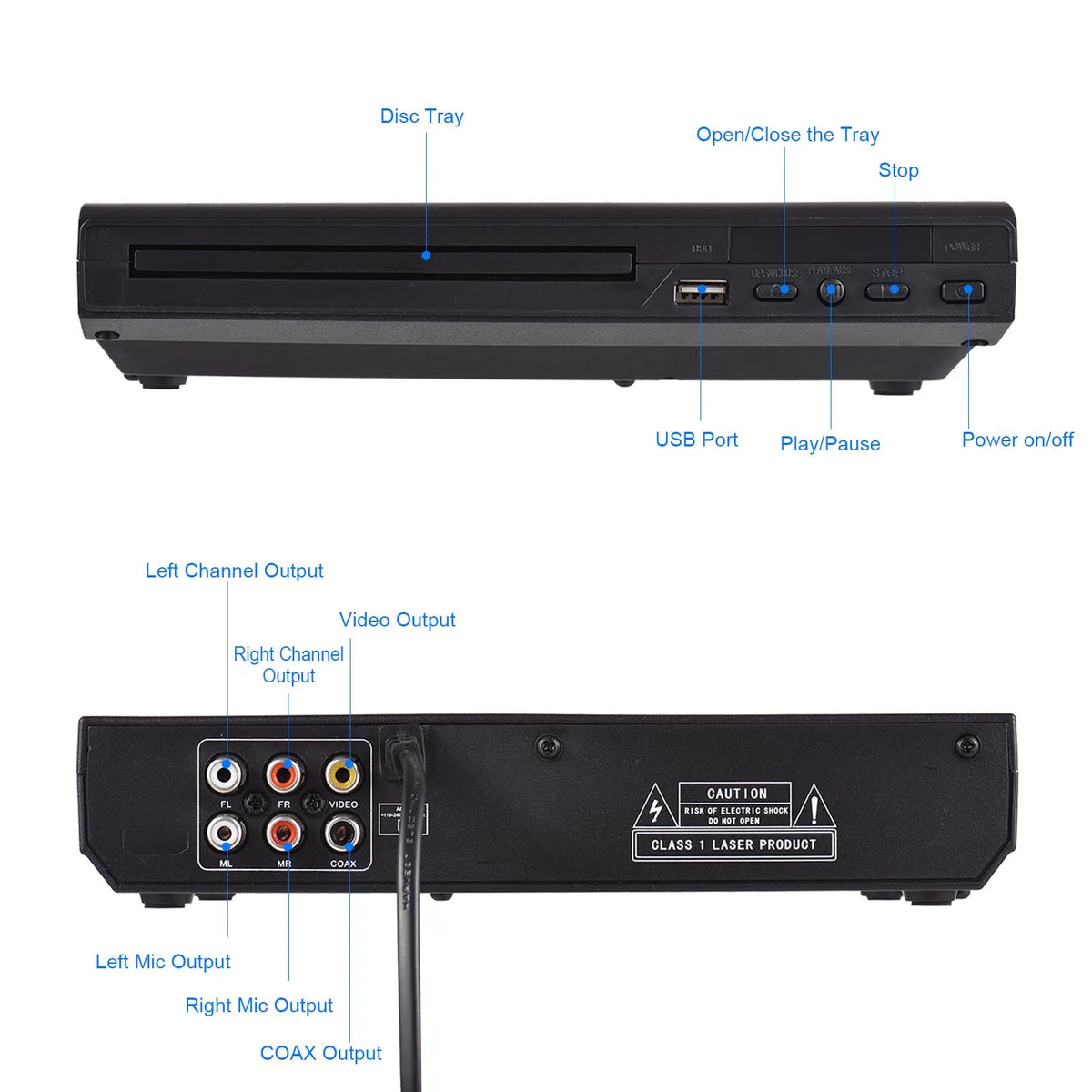 DVD CD Disc Player DVD-225 Home DVD Player DVD CD Disc Player Digital Multimedia Player AV Output with Remote Control