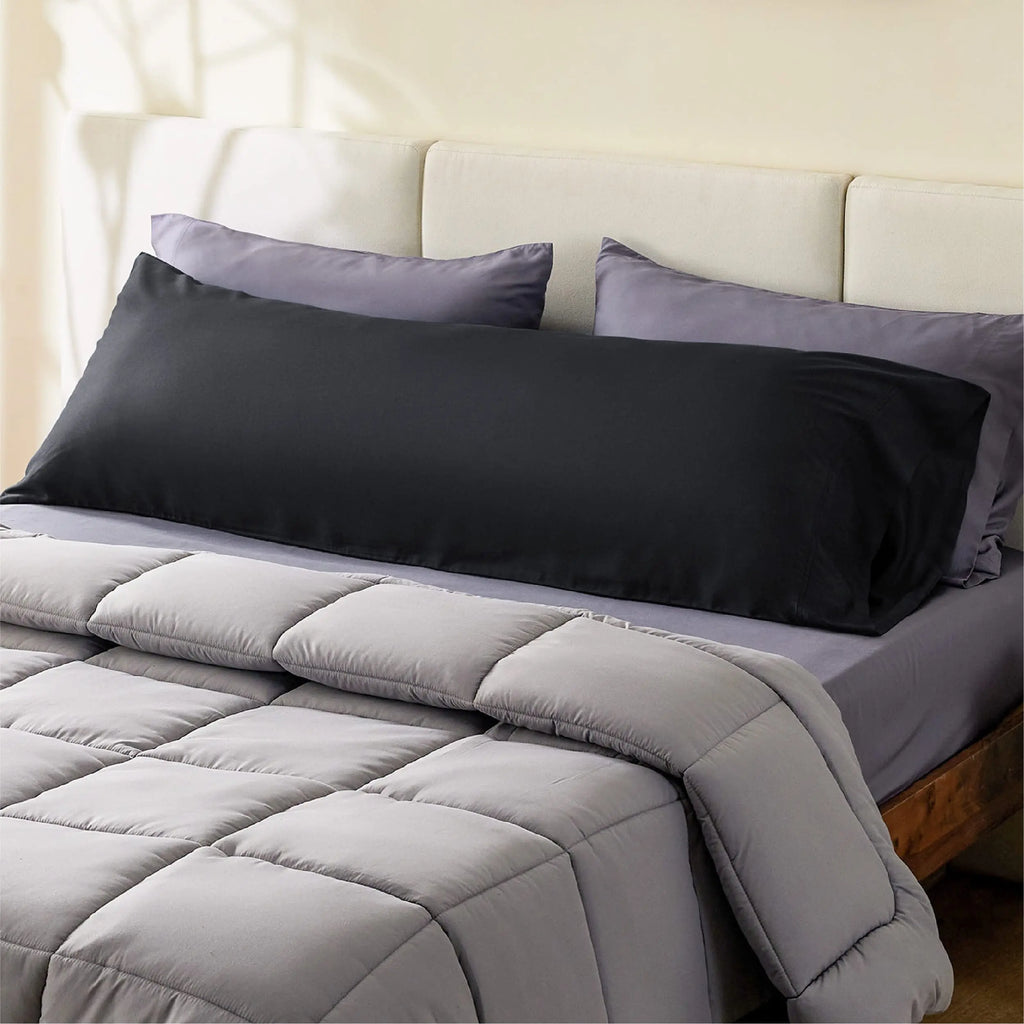 Body Satin Pillow Cover with Envelope Closure,Long Pillow Cases,Soft and Breathable Body Pillowcase,Gift for Sleepers,20x54 Inch