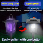 1 Pcs Solar Bug Zapper Outdoor Indoor Waterproof Mosquito Killer Lamp with White and UV Light Portable Cordless Mosquito Insect