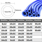 1m/Lot Inner Diameter 6-50mm Silicone Hose Heat Resistant High Pressure Automobile Cylinder Vacuum Pipe Double Layer Rubber Hose