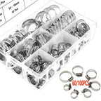 60/100pcs Adjustable Hose Clamps Stainless Steel Hoop Clamp Hose Clamp for Pipe Fuel Tube Faucet Fasteners Assortment Kit