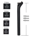 ELITAONE MTB Carbon Seat Post 20mm Offset 25.4-31.6mm Clamp 350-450mm Length Mountain/Road Bike Seatpost Lightweight Design