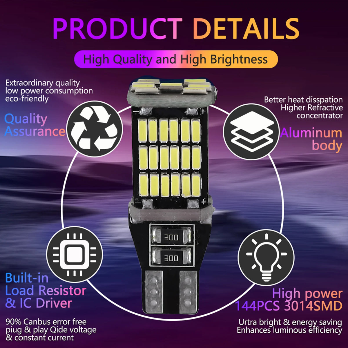 100Pcs T15 W16W 921 912 T16 902 LED Bulbs High Power 45pcs 4014SMD Super Bright 1200LM Replace For Car Reversing Light White Red